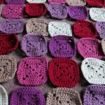 Plummy solid square crochet blanket